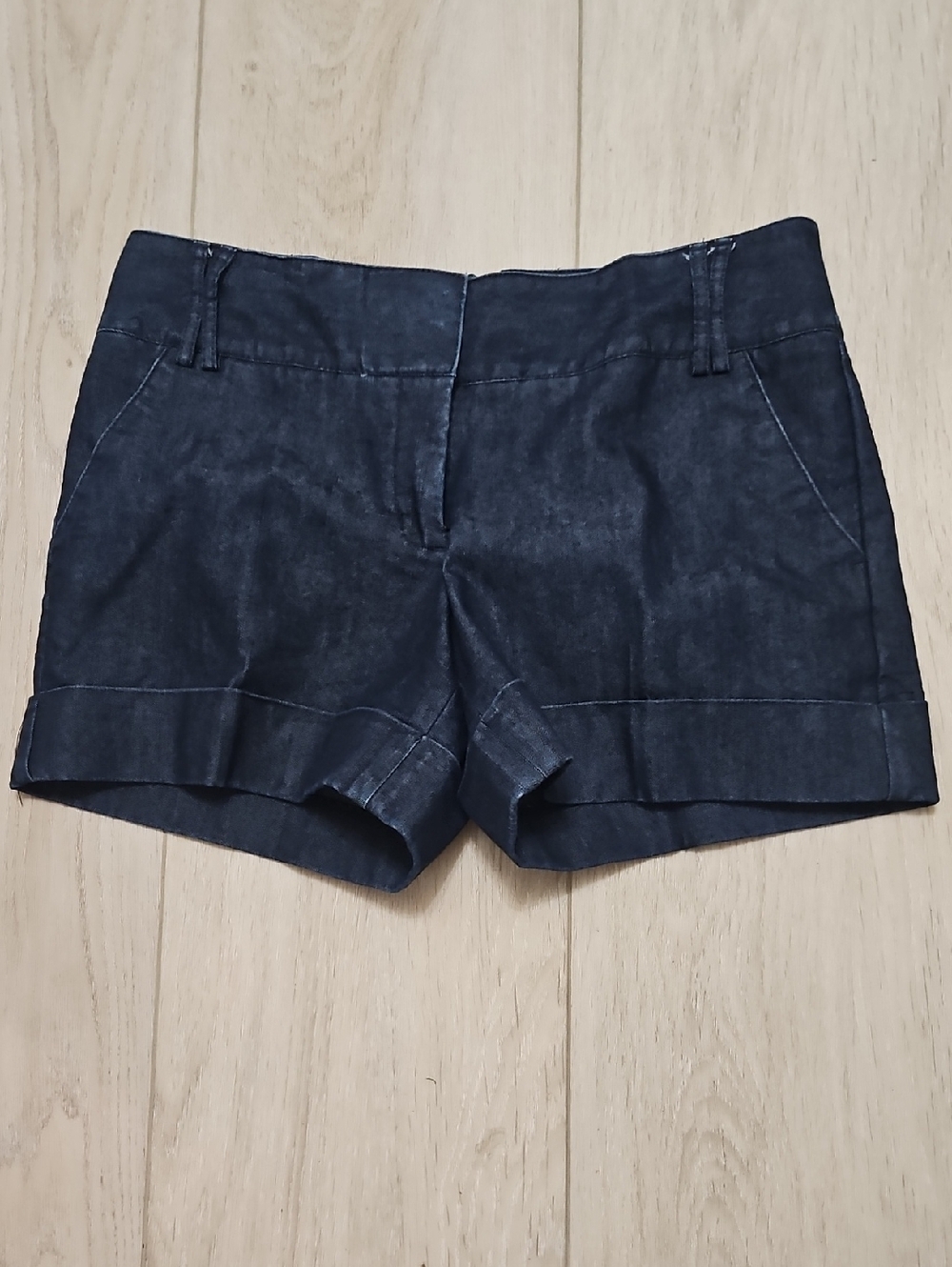 Express Dark Blue Cuffed Denim Shorts